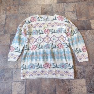 Vintage Express Tricot silk angora sweater size large BNWT